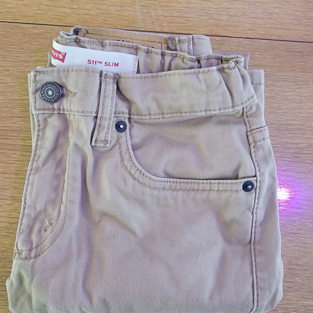 Boys Levi's 511 Slim Tan Jeans Size 12